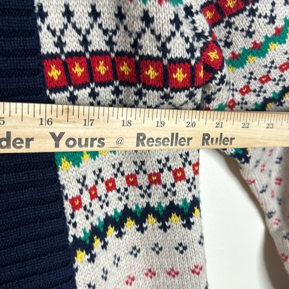 Talbots ladies FAIR ISLE SHAWL COLLAR OPEN SWEATER soft cozy small oversized - Picture 8 of 11